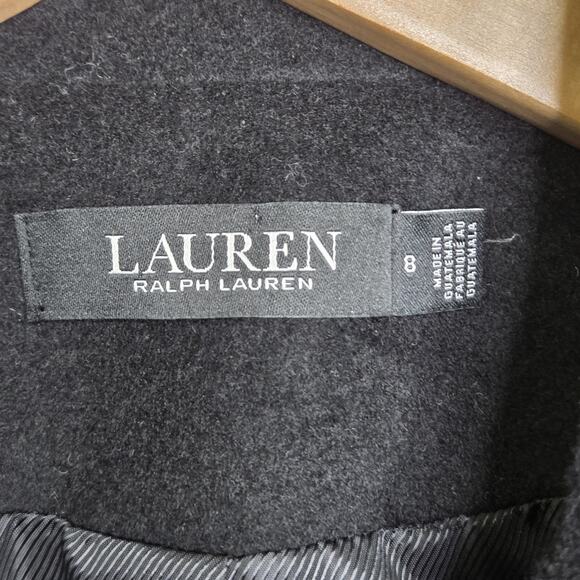 Lauren Ralph Lauren Women Double Breasted Wool Blend SZ 8 Black Peacoat Capsule - Picture 9 of 11